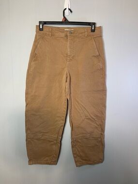 Everlane Utility Barrel Pants Size 12 Neutral Tan Barrel Jean High Rise Casual
